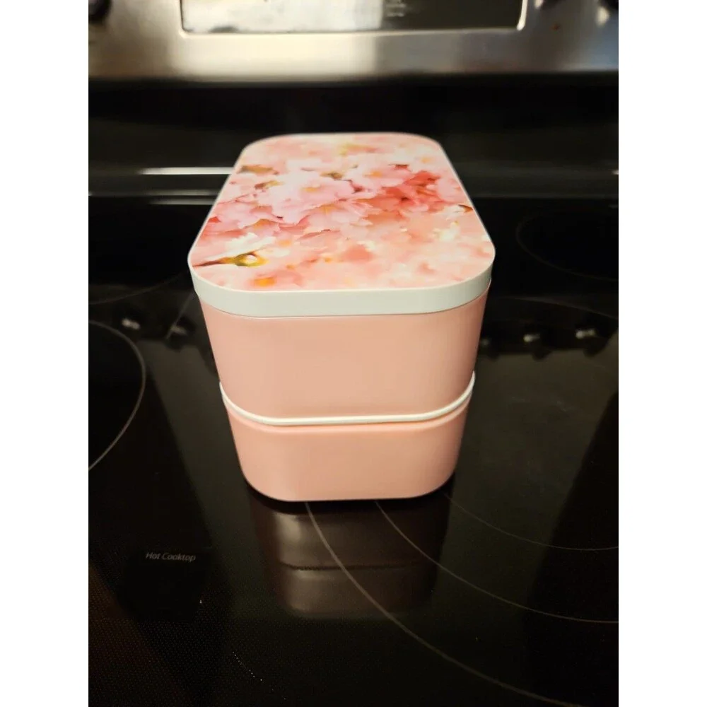 Sakura Cherry Blossoms Stainless Steel Double-Layer Bento Box Lunch Box